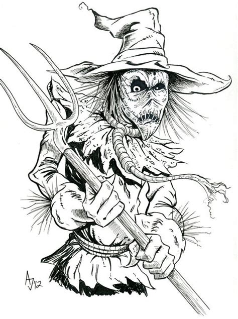 Scary Scarecrow Drawing at PaintingValley.com | Explore collection of ...