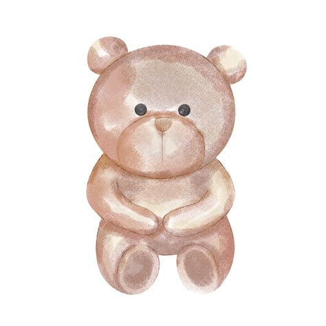 Sitting Brown Bear, Animal, Cute, Watercolor PNG Transparent Clipart