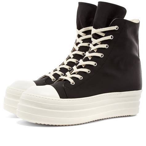 Rick Owens DRKSHDW Platform High Top Sneaker Black & White | END. (HK)