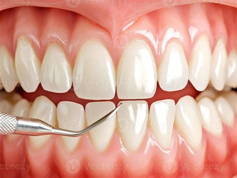 Close up of dental cleaning procedure showcasing healthy teeth 65711704