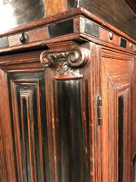 Cabinet on Stand Dutch Renaissance Oak Ebonised Secret Locking