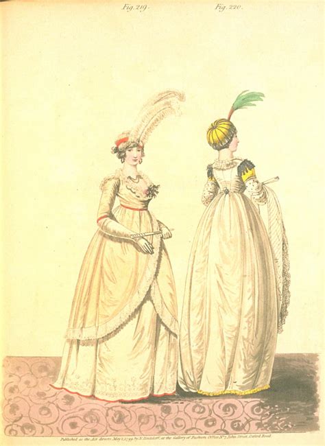 Evening Dresses, May 1799, Gallery of Fashion | Gallery, How to make drawing, Illustration