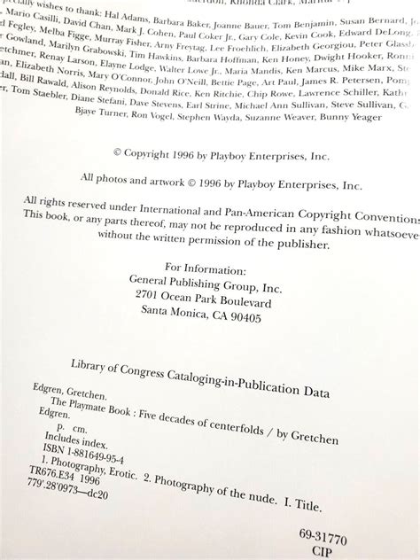 Playboy, The Playmate Book: Five Decades of Centerfolds, Gretchen