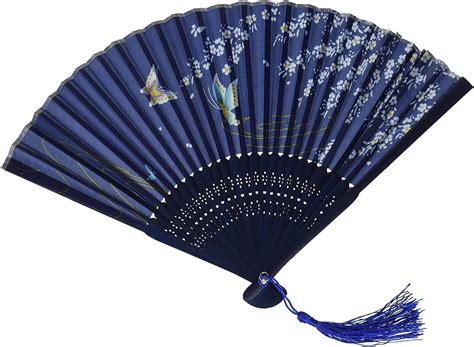 amazoncom floral patterned hand fans vintage silk  japanese lace