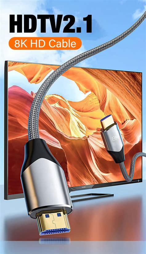 Сверхвысокоскоростной кабель 8K HDMI 2.1 4K@120HZ 8K@60HZ 48Gbps EARC ...
