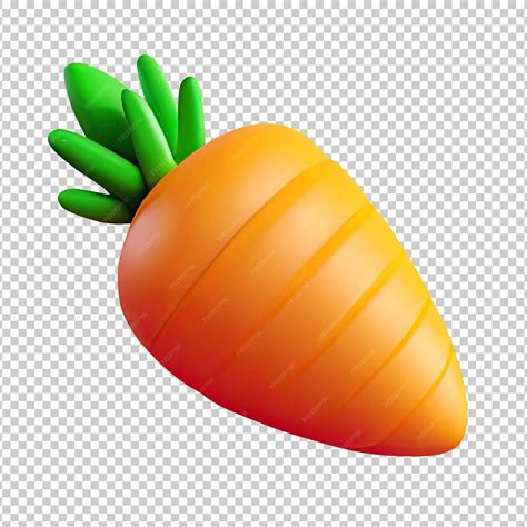 premium psd carrot  icon illustration  stylized carrot cartoon