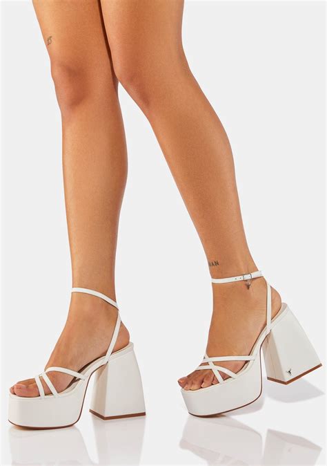 windsor smith heaven white leather heels white platform heels