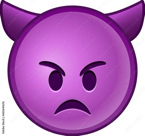 Top quality emoticon. Evil devil emoji. Happy purple emoticon with ...