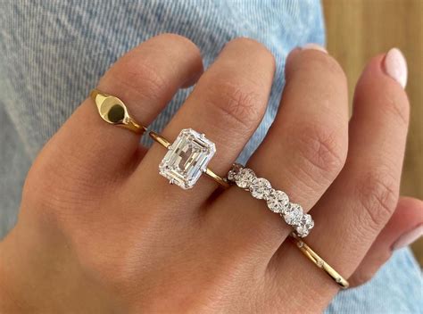 cs   emerald cut engagement ring yadav diamonds  jewelry
