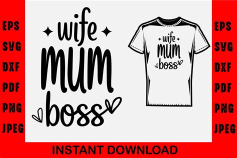 Mum Wife Boss SVG PNG PDF, Mum Svg Graphic by Hungry Art · Creative Fabrica