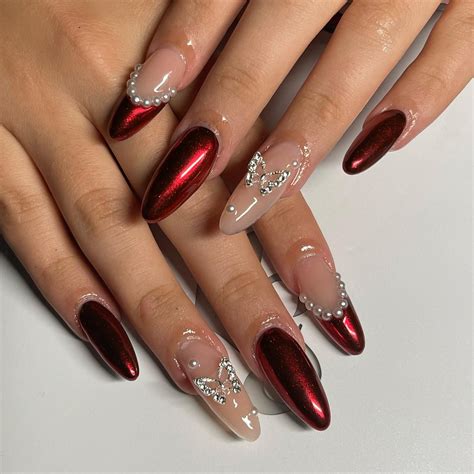 red chrome nails  designs   turn heads nail designs daily