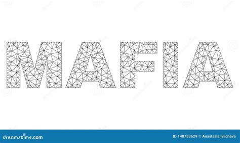 Polygonal Network MAFIA Text Caption Stock Vector - Illustration of ...