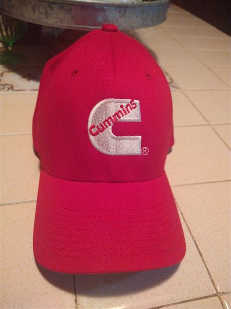 cummins diesel engines red white flex fit embroider gem