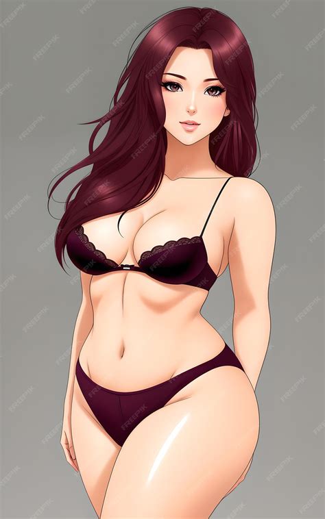 Retrato de una joven hermosa mujer gorda con curvas estilo anime | Foto