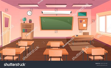 cartoon classrom pupils teacher class cartoon stock vector royalty