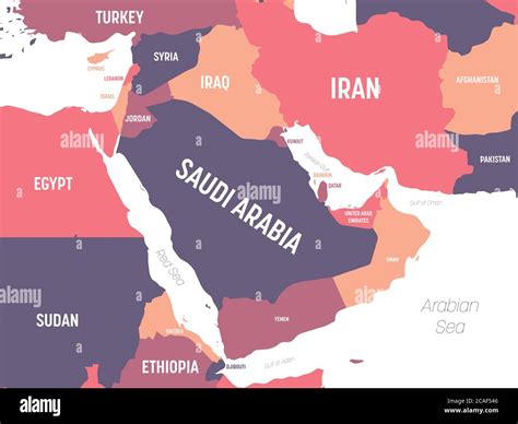 Political Map Middle East Country