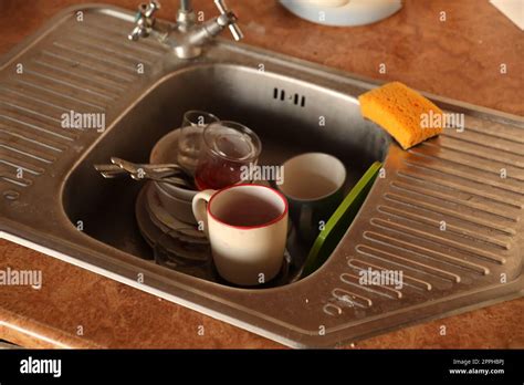 stack dirty dishes