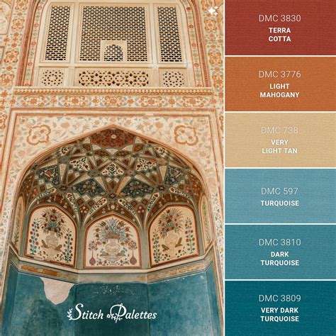 A Glimpse Into The Past - Embroidery Color Palette (With Thread Codes)