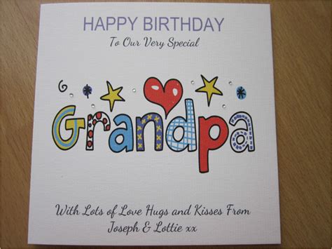 Handmade Birthday Cards for Grandfather Personalised Handmade Birthday ...