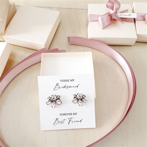 Bridesmaid earrings jewelry gift Bridesmaid gift Maid of | Etsy
