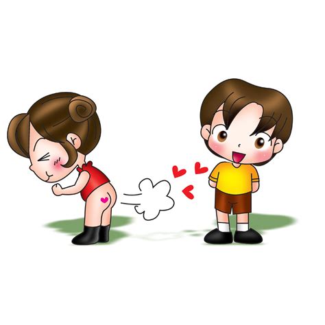 cartoon fun fart cute couple 8470284 PNG