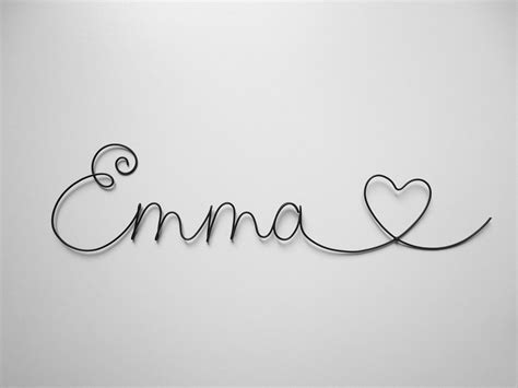 Name anpassbarer Draht Emma mit Herz Kindername - Etsy.de