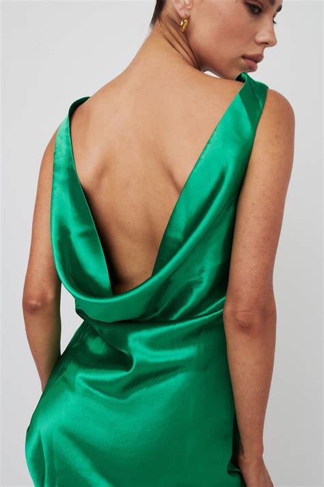 Shop the Casablanca Night Cowl Mini Dress Green