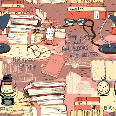 Книги, читающие бесшовный фон | Премиум векторы