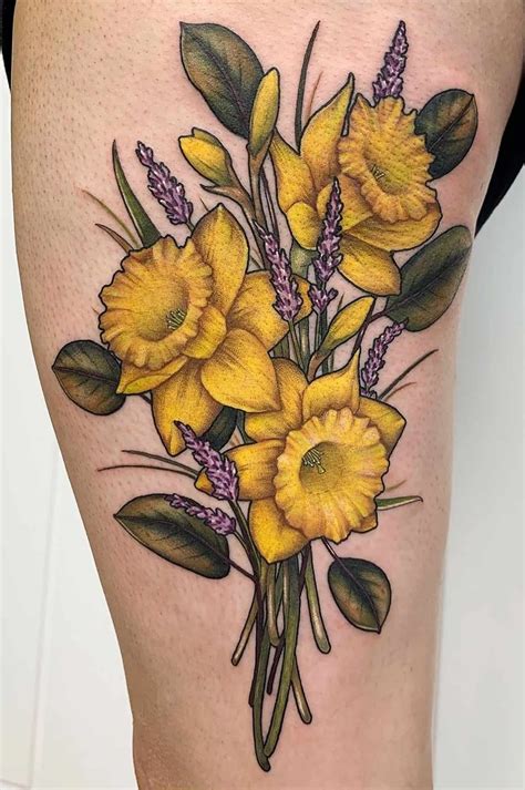 Daffodil Tattoos: Meanings, Tattoo Designs & Ideas | Daffodil tattoo