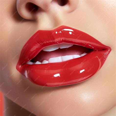premium photo  woman  bright red lips   bright red lip