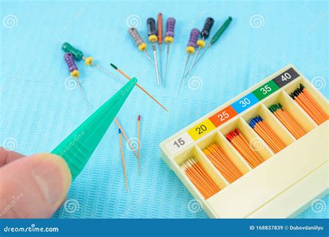 Gutta-percha Pins in a Set of Different Sizes for Root Canal Filling ...