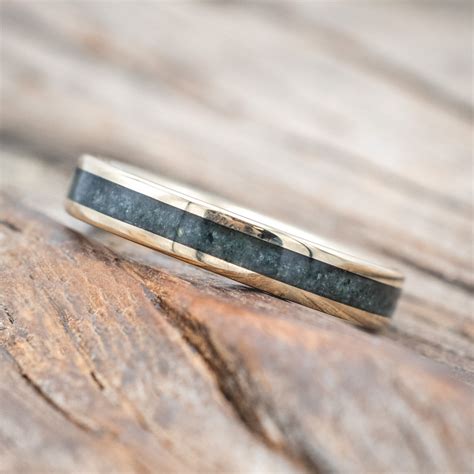 "Eterna" Moss Agate Inlay Stacking Band | Staghead Designs