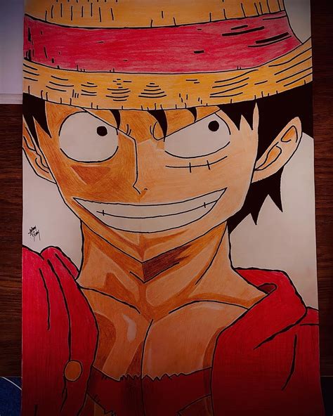 Luffy drawing - colored pencil : r/OnePiece