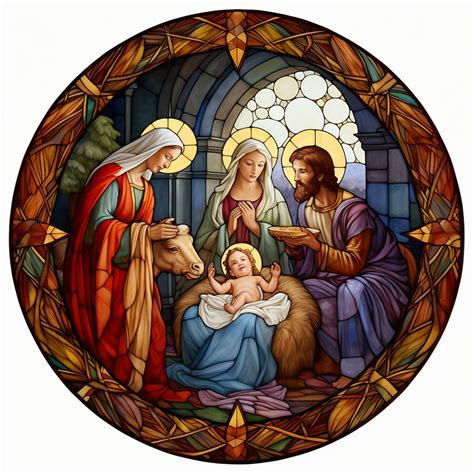 Christmas Nativity Stained Glass Free Stock Photo - Public Domain Pictures