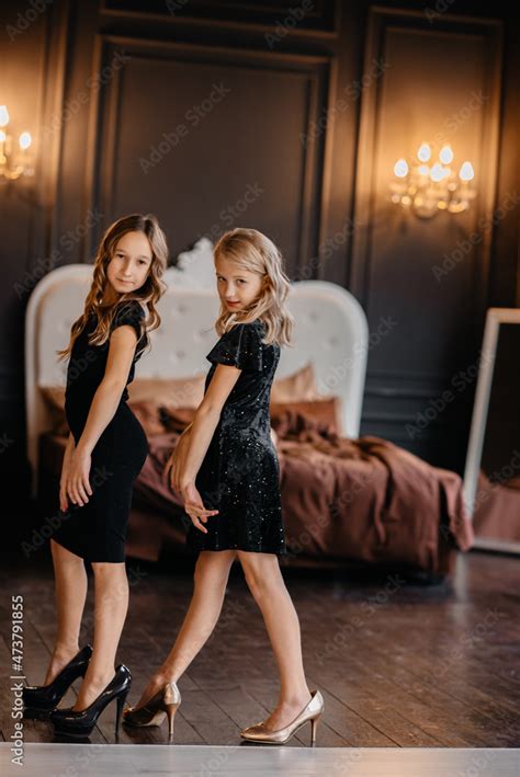beautiful  girls  black dresses  mothers heels