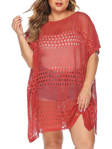 Uniexcosm Women's Plus Beach Cover-ups Bathing Suit Swimwear Swimsuit