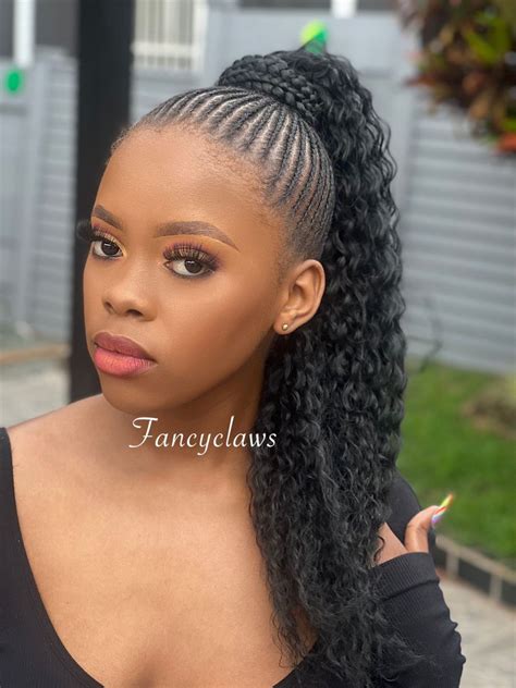 Cornrows | Natural hair braids, Hair ponytail styles, Braided cornrow ...