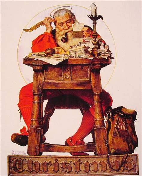 Christmas Santa Reading Mail, 1935 - Norman Rockwell - WikiArt.org