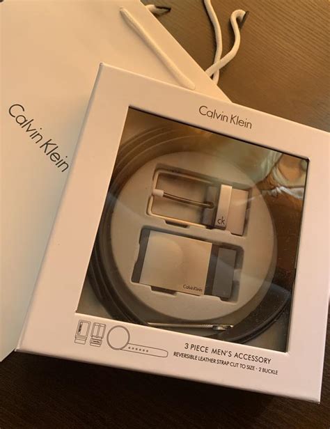 Мужской ремень calvin klein черный с 2 пряжками на подарок / подарочный ...