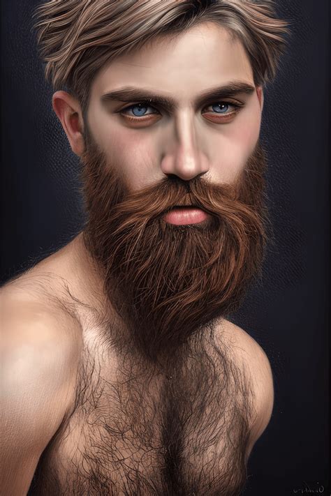 stunning  hyper detailed bearded gay man  hairy chest creative