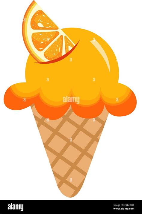 Delicious orange ice cream cone Stock Photo - Alamy