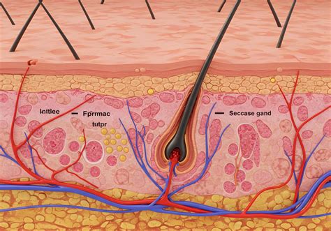 Human skin and hair follicle anatomy diagram 65876584 Stock Photo at