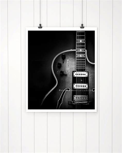 Guitar Art Black and white guitar print vintage guitar | Etsy