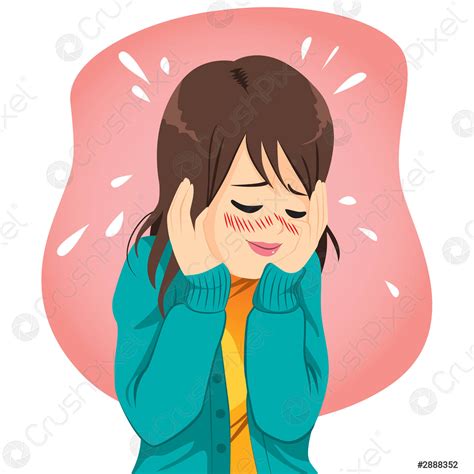 Shy Woman Embarrassed - stock vector 2888352 | Crushpixel