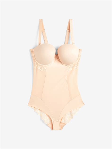 Buy Pastel Rose Nude DD+ Firm Tummy Control Lightly Padded Lace Body