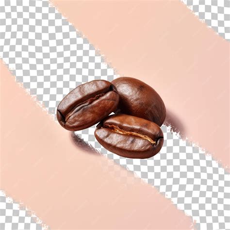 Кофейное зерно на прозрачном фоне, изолированное контуром обрезки ...