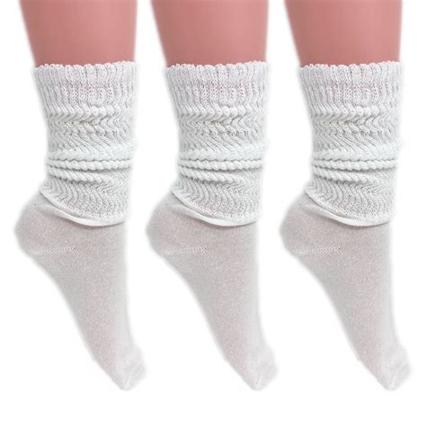 Lightweight Slouch Socks for Women Extra Thin White Cotton Socks 3