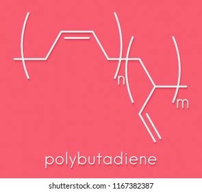 Polybutadiene Butadiene Rubber Polymer Chemical Structure: ภาพประกอบ ...