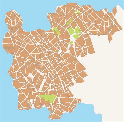 graven map  colored umbrellas