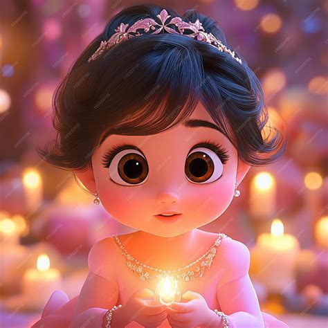 In a magical kingdom Baby Princess Amelia with her enchanting eyes